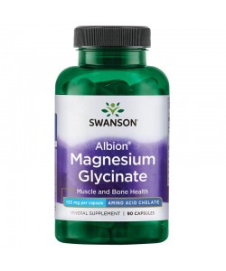 Swanson Albion Magnesium Glycinate 90 капсул, магній у хелатній формі 