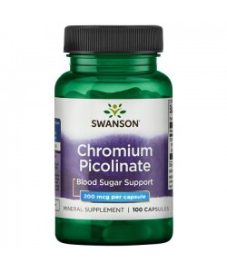 Swanson Chromium Picolinate 200 mcg 100 капсул, пиколинат хрома