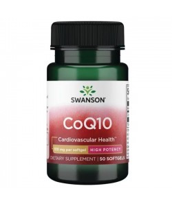 Swanson CoQ10 100 mg 50 м'яких капсул, коензим Q10