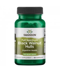 Swanson Full Spectrum Black Walnut Hulls 500 mg 60 капсул, скорлупа черного ореха