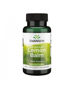 Swanson Full Spectrum Lemon Balm 500 mg 60 капсул, листья мелисы