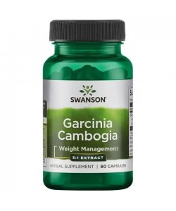 Swanson Garcinia Cambogia 5:1 Extract 60 капсул, гарциния камбоджийская