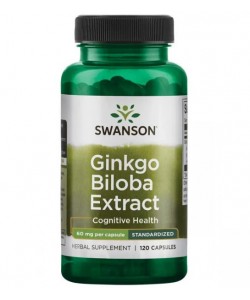 Swanson Ginkgo Biloba Extract 60 mg 120 капсул, гінкго білоба