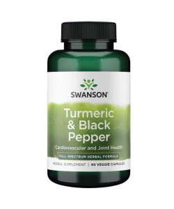 Swanson Turmeric & Black Pepper 90 капсул, куркума и черный перец