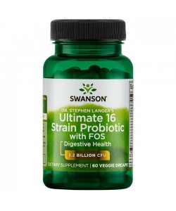 Swanson Dr. Stephen Langer's Ultimate 16 Strain Probiotic with FOS 60 капсул, пробіотики і пребіотики