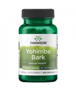 Swanson Yohimbe Bark 75 mg 100 капсул, йохімбе