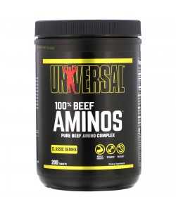 Universal Nutrition 100% Beef Aminos 200 таблеток, аминокислоты, полученные из высококачественного изолята говяжьего белка